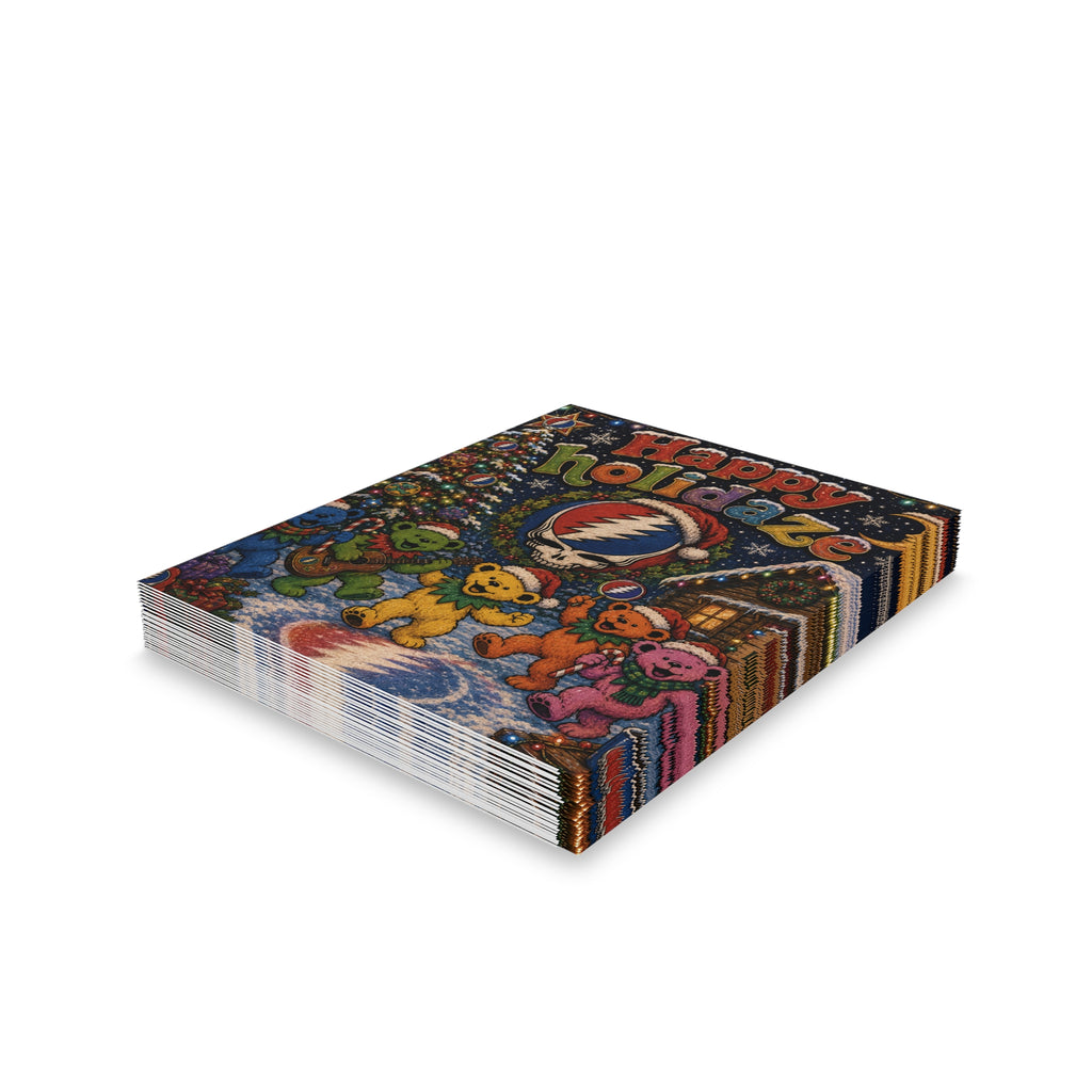 Grateful Dead dancing bears Happy Holidaze Greeting Card