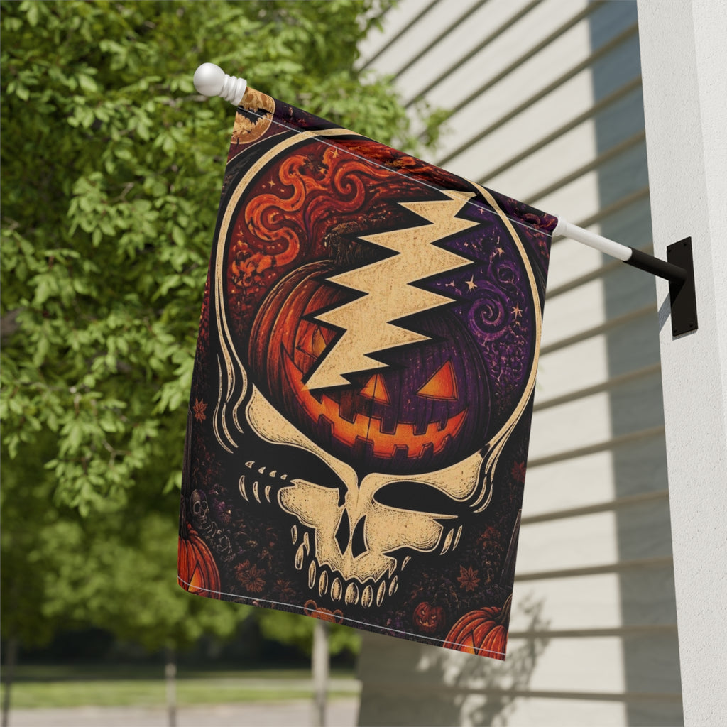 Jack O'Lantern Steal Your Face skull Garden flag | Halloween yard banner, Grateful Dead inspired