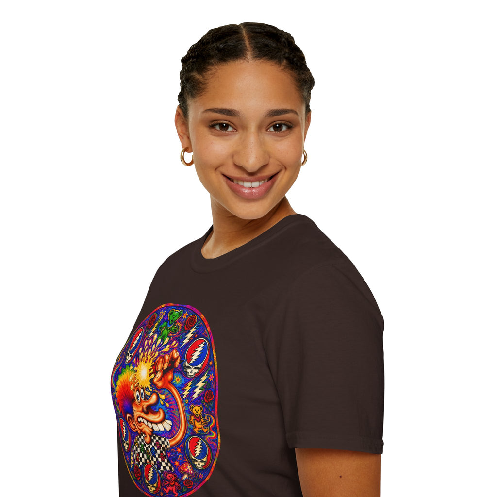 Psychedelic Grateful Dead T-Shirt | Retro Rainbow Skull Lightning