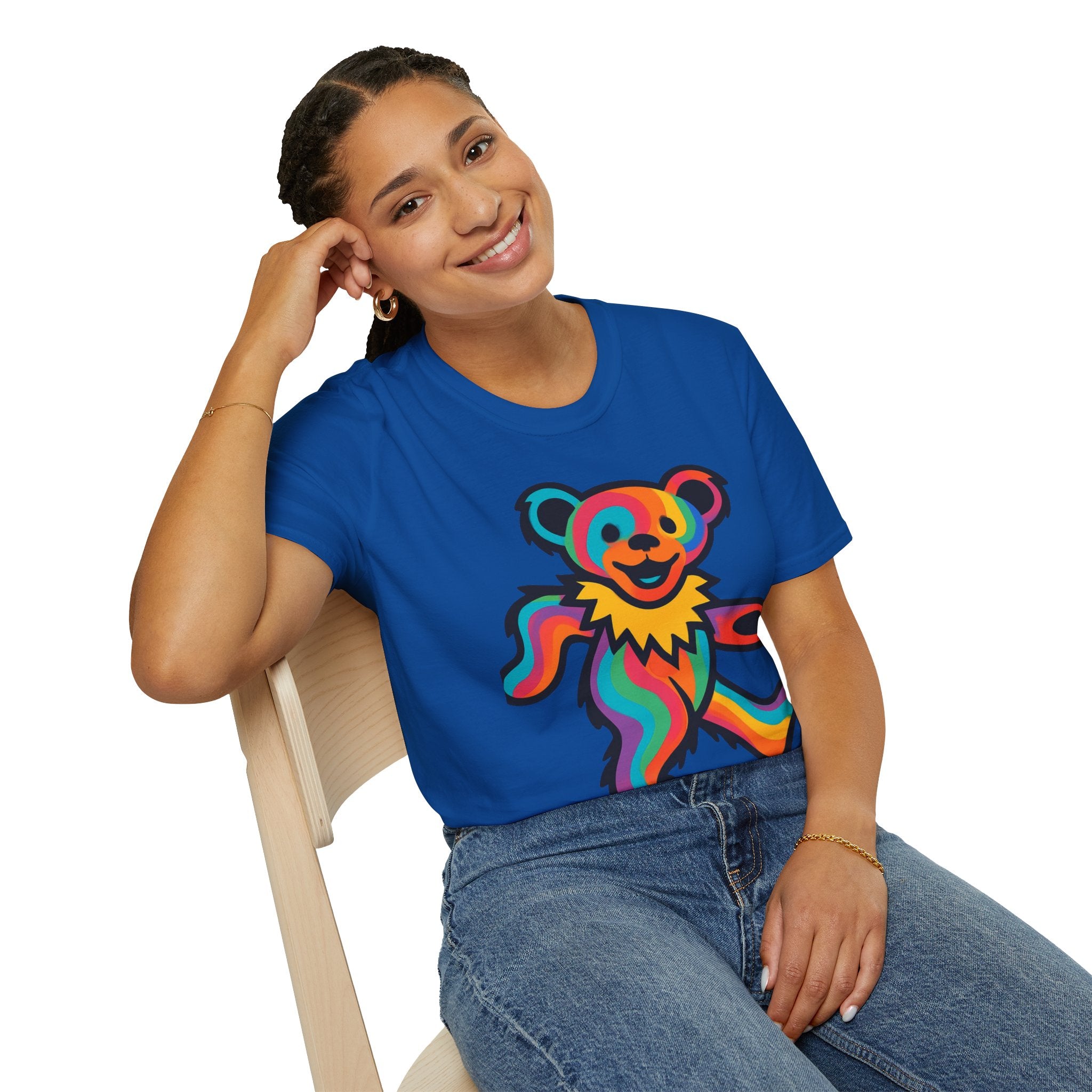 Colorful Dancing Bear T-Shirt | Rainbow Psychedelic Grateful Dead Style