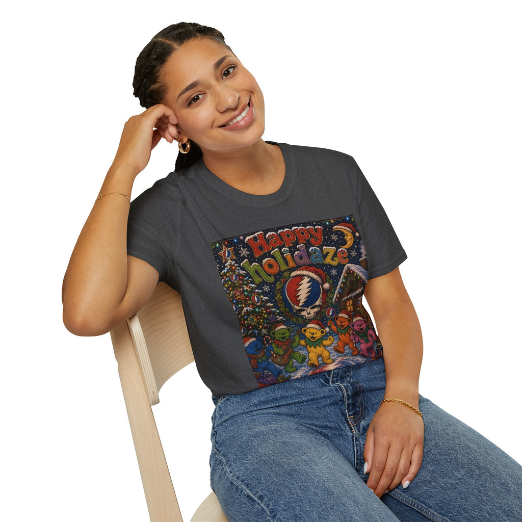 Happy Holidaze Grateful Dead Holiday T-Shirt | Steal Your Face Santa Christmas Tee