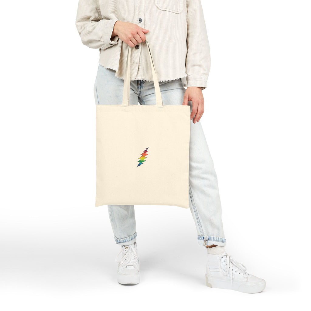 Rainbow Steal Your Face Tote Bag | Grateful Dead Lightning Bolt Canvas