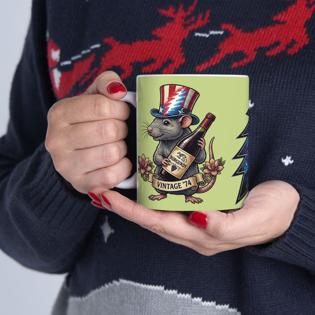 Grateful Dead Wharf Rat  Steal Your Face Skull Mug | Ceramic Coffee Tea Cup, Gift for a deadhead