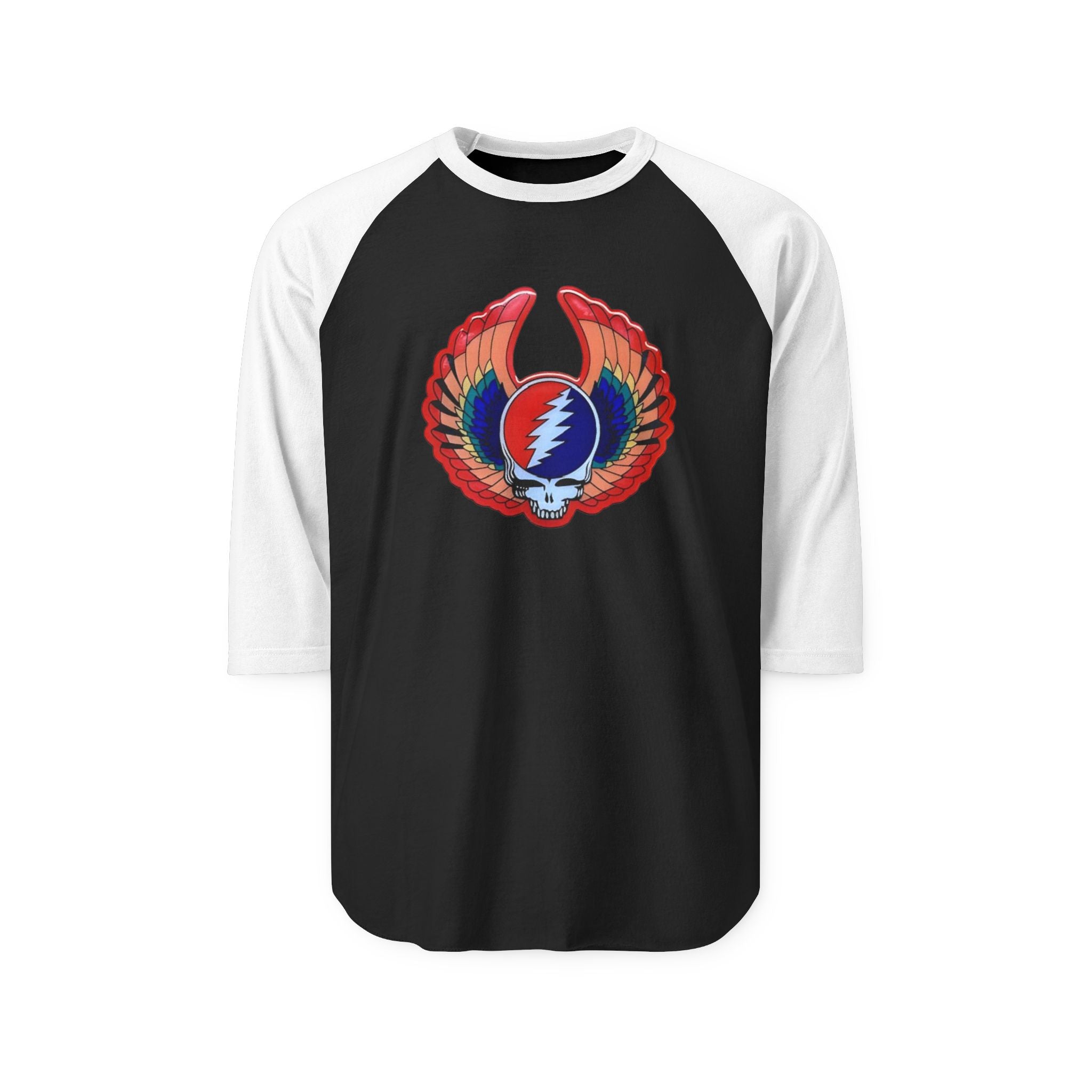 Grateful Dead Steal Your Face Wings Raglan Shirt | 3/4 Sleeve Baseball Tee