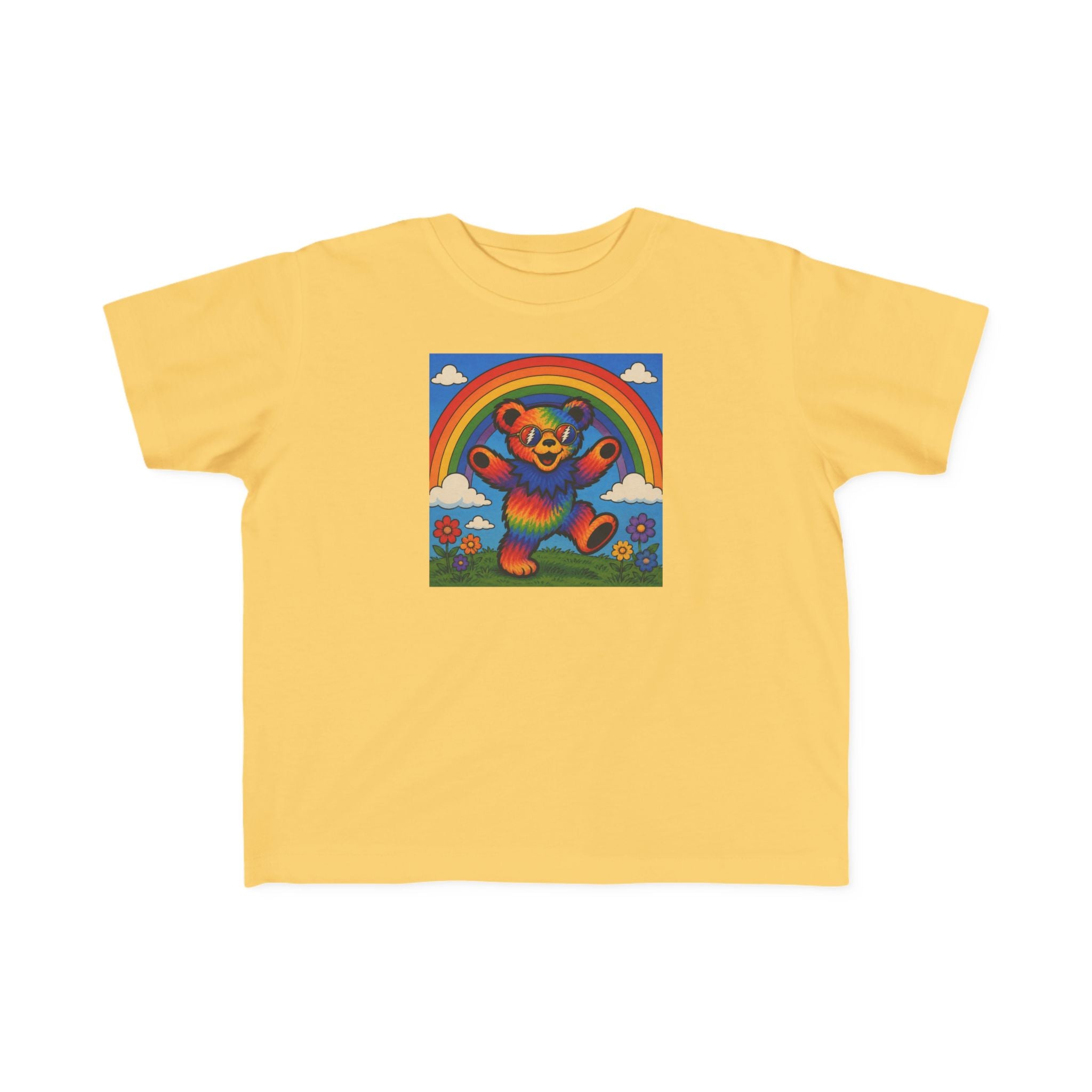Grateful Dead Rainbow Dancing Bear Toddler Tee | Colorful Retro Grateful Dead Style