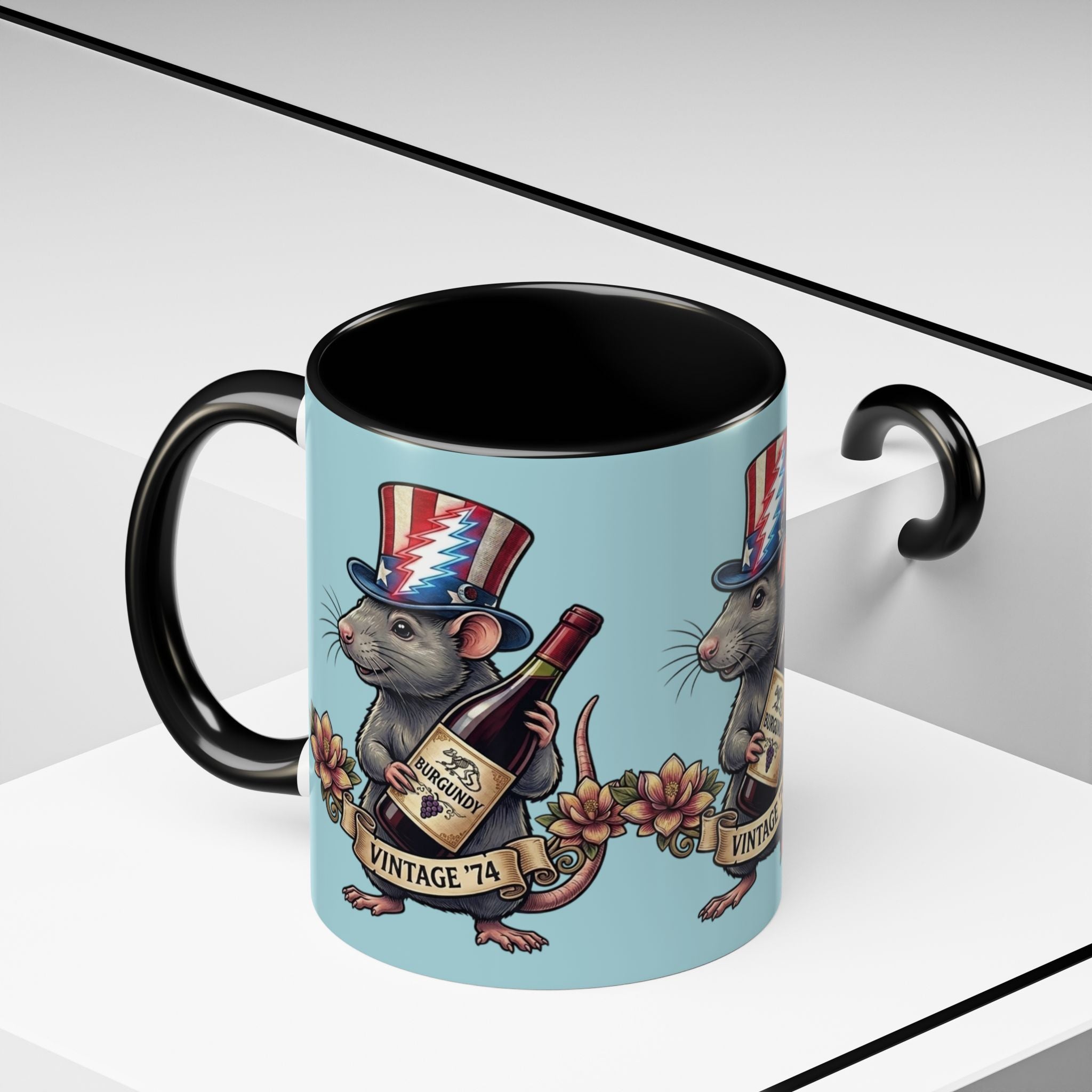 Grateful Dead Wharf rat  Accent Coffee Mug | Vintage '74 , gift for a deadhead dad, mom, friend, brother