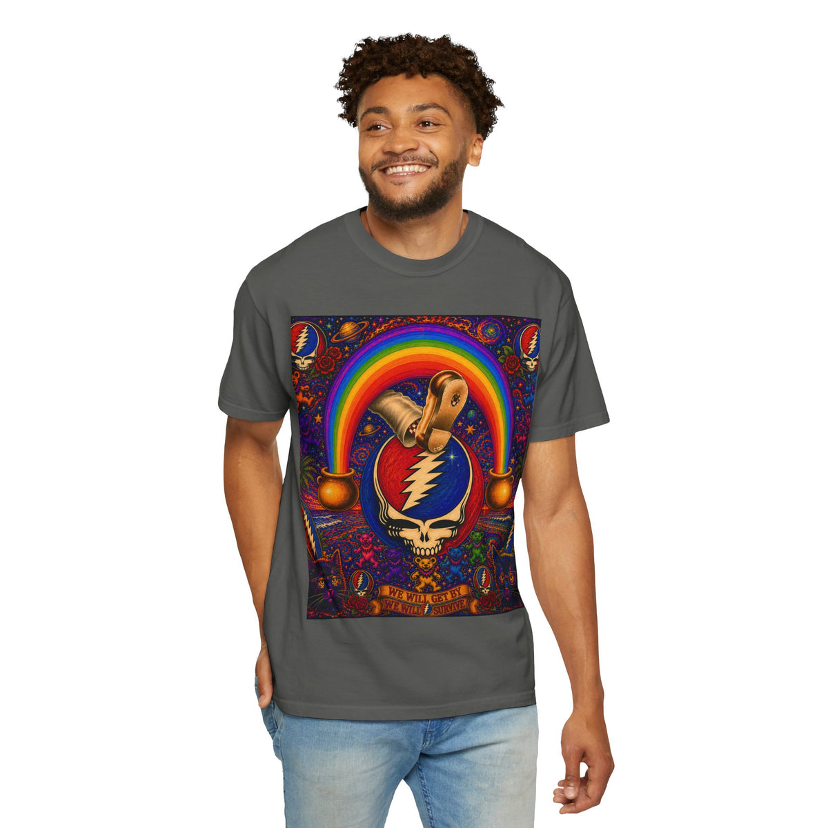 Steal Your Face Skull with RainbowT-Shirt | Psychedelic Rock Tee