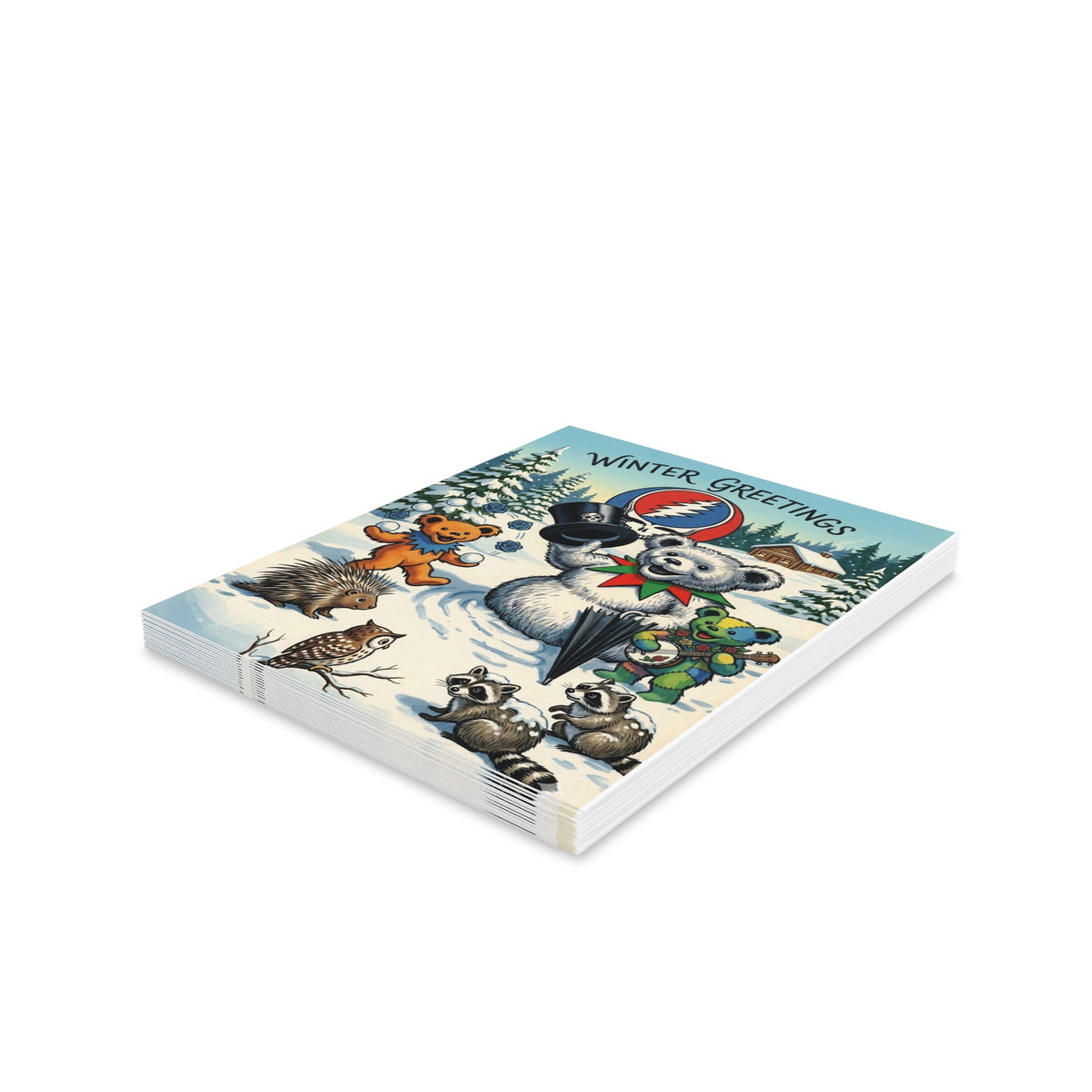 Winter Greetings Grateful Dead Bears Holiday Cards | Greeting Card gift for deadhead