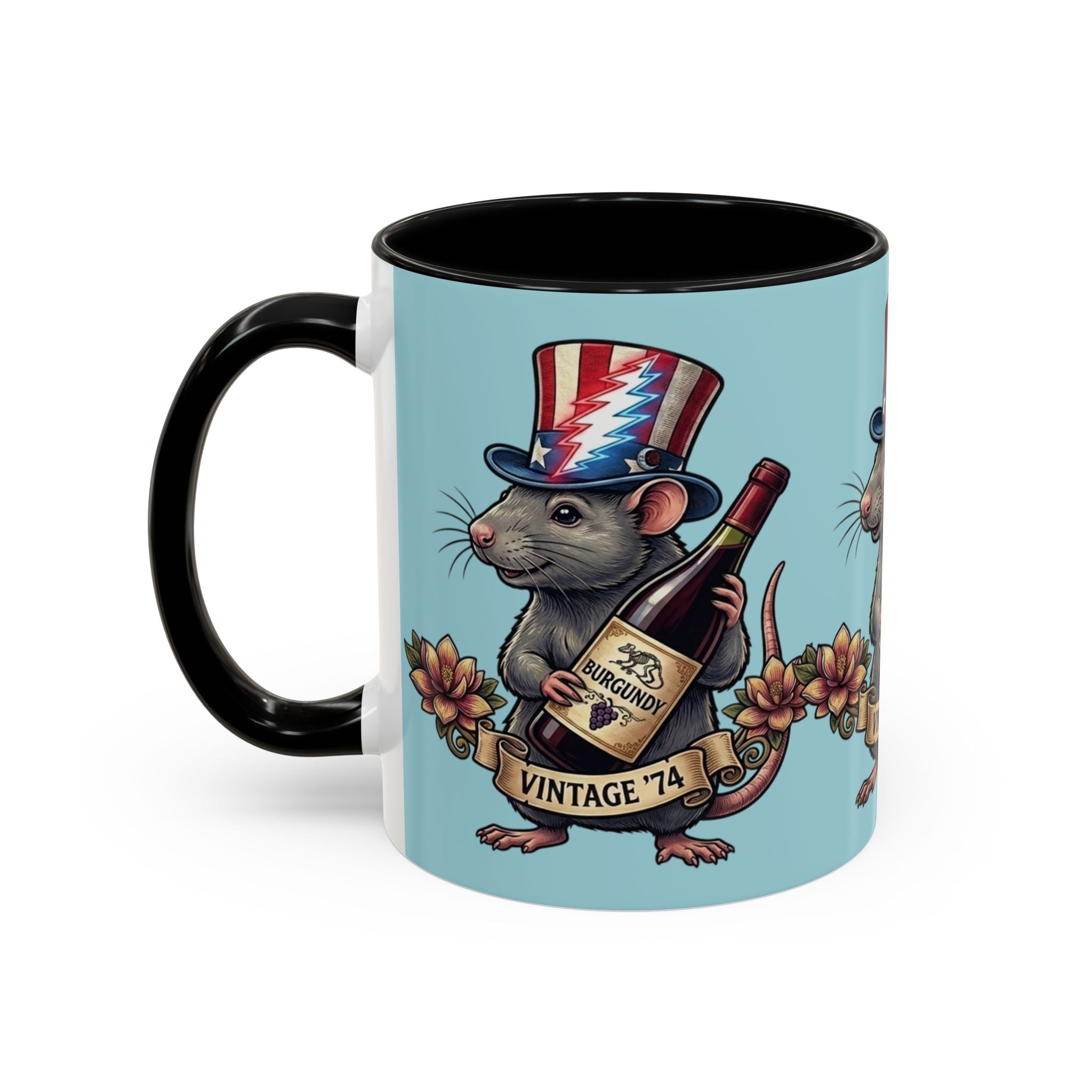 Grateful Dead Wharf rat  Accent Coffee Mug | Vintage '74 , gift for a deadhead dad, mom, friend, brother
