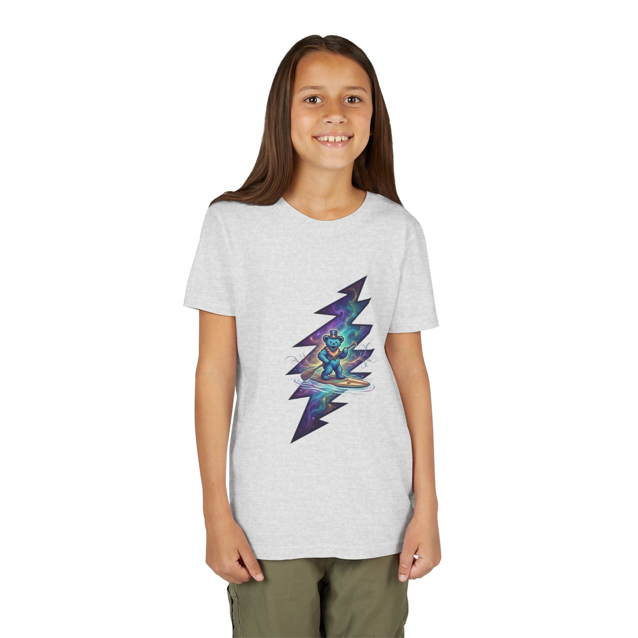 Grateful Dead Cosmic Surfing Bear Youth Tee | Lightning Bolt Space Art
