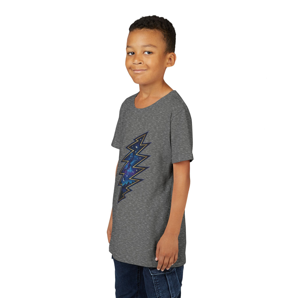Grateful Dead Galaxy Lightning Bolt Youth Tee | Space Nebula Bolt Shirt
