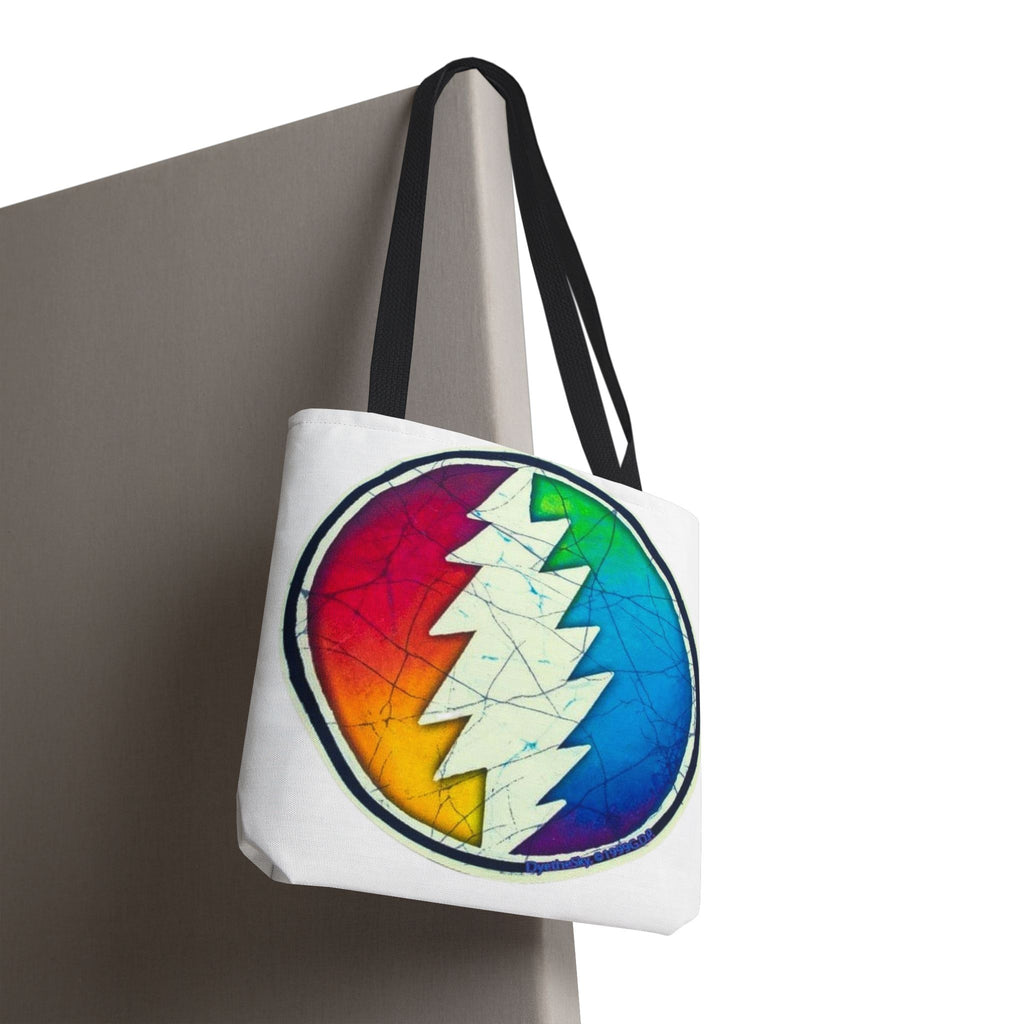Rainbow Steal Your Face Tote Bag | Psychedelic Grateful Dead Circle
