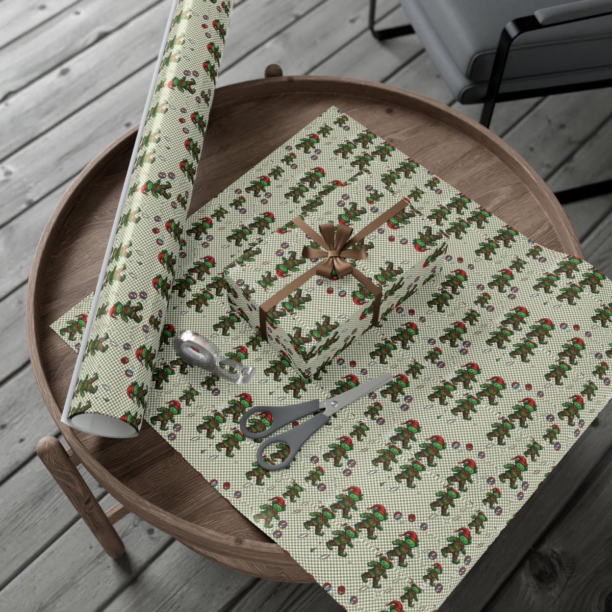 Grateful Dead Holiday Pattern Gift Wrap | Red Music Band Wrapping Paper