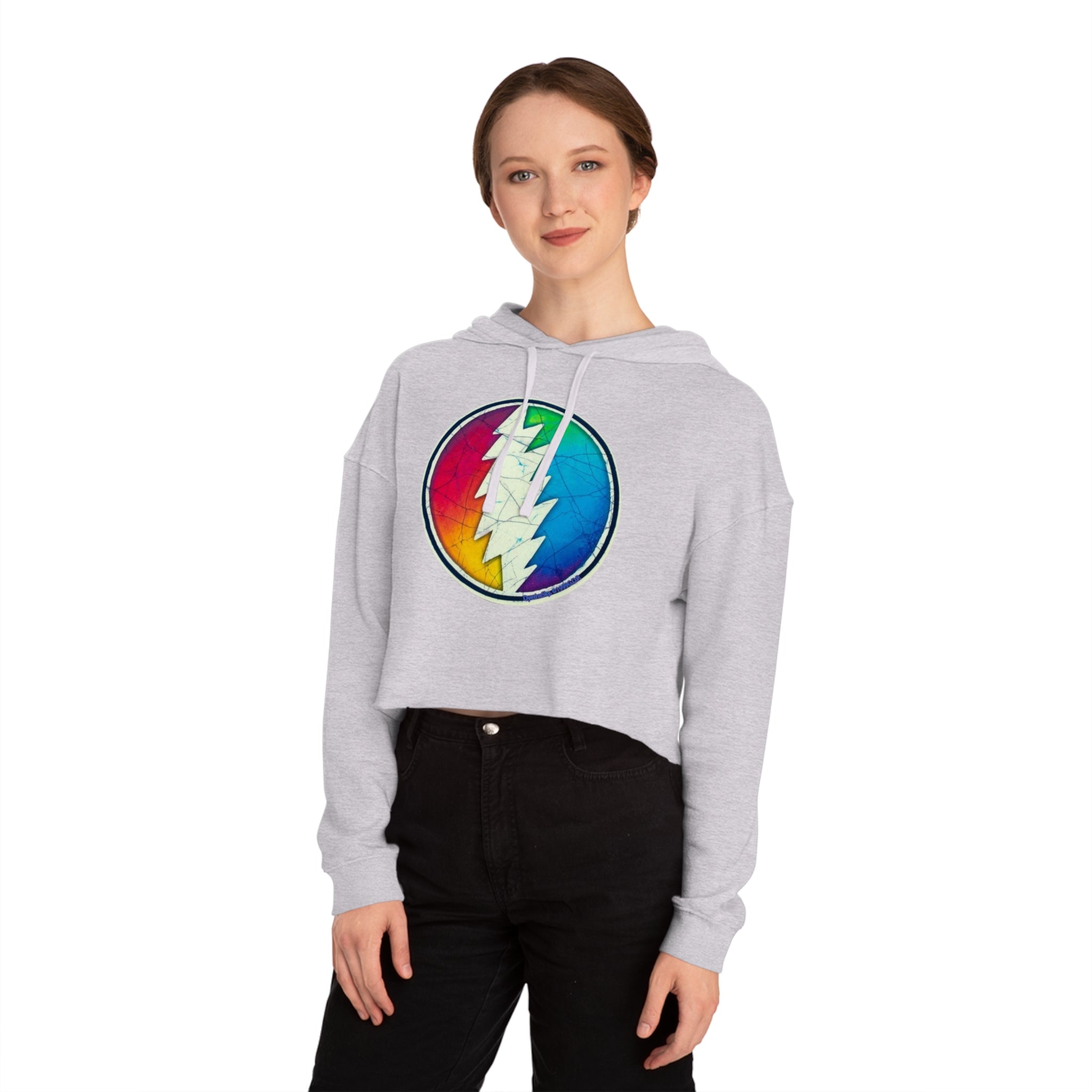 Grateful Dead Bears Cropped Hooded Sweatshirt | Vintage Band Hoodie