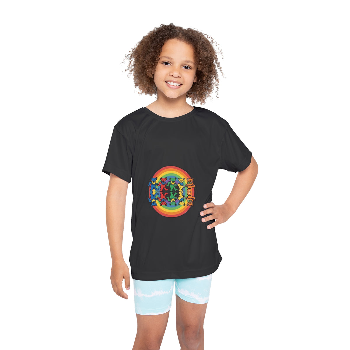 Grateful Dead Rainbow Skateboard Kids Jersey | Colorful Skate Bears Circle Design