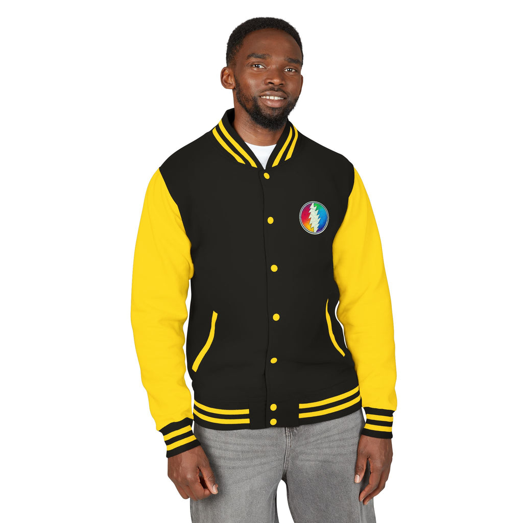 Rainbow Grateful Dead Steal Your Face Letterman Jacket | Varsity Jacket, gift for deadhead unisex