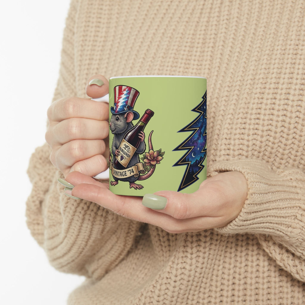Grateful Dead Wharf Rat  Steal Your Face Skull Mug | Ceramic Coffee Tea Cup, Gift for a deadhead