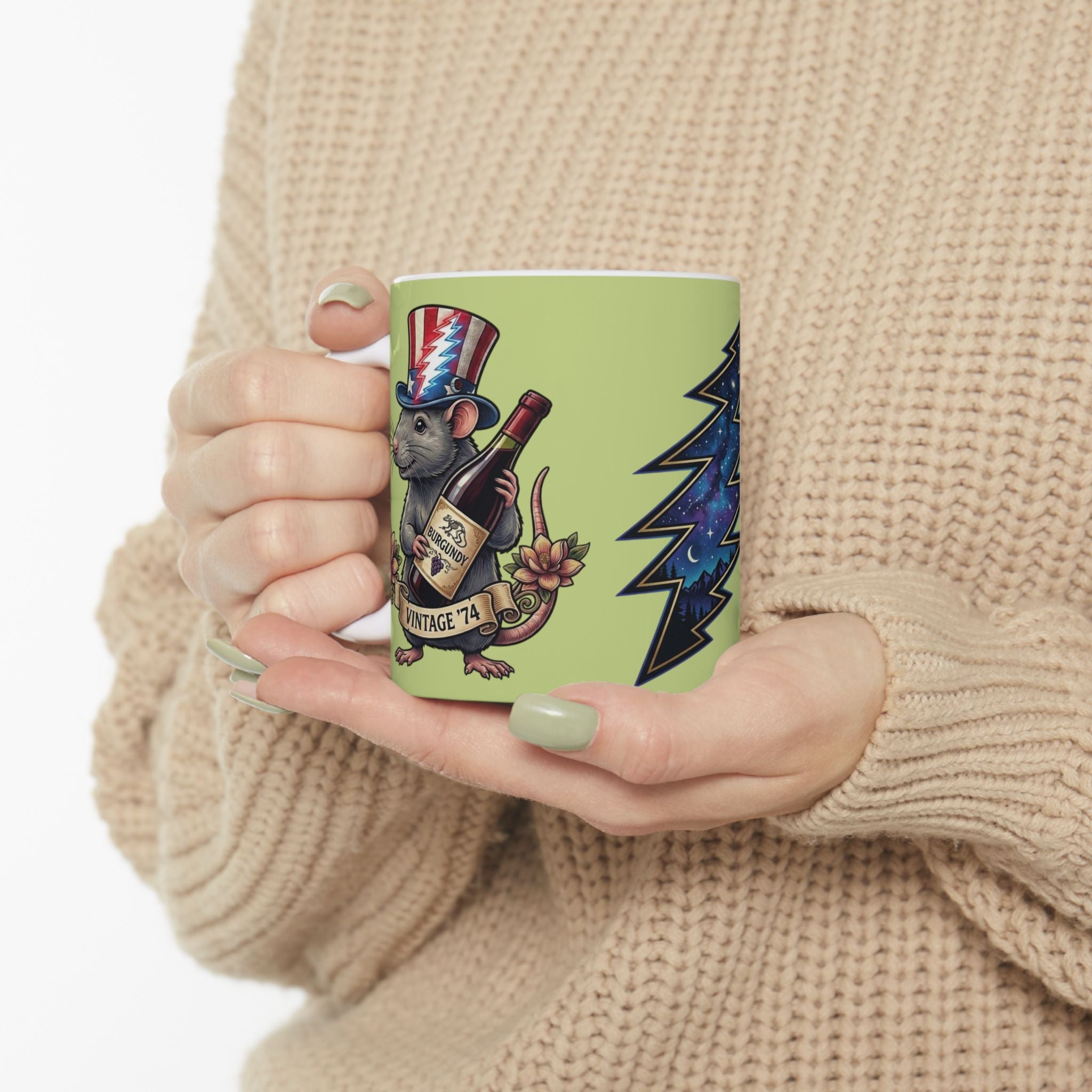 Grateful Dead Wharf Rat  Steal Your Face Skull Mug | Ceramic Coffee Tea Cup, Gift for a deadhead
