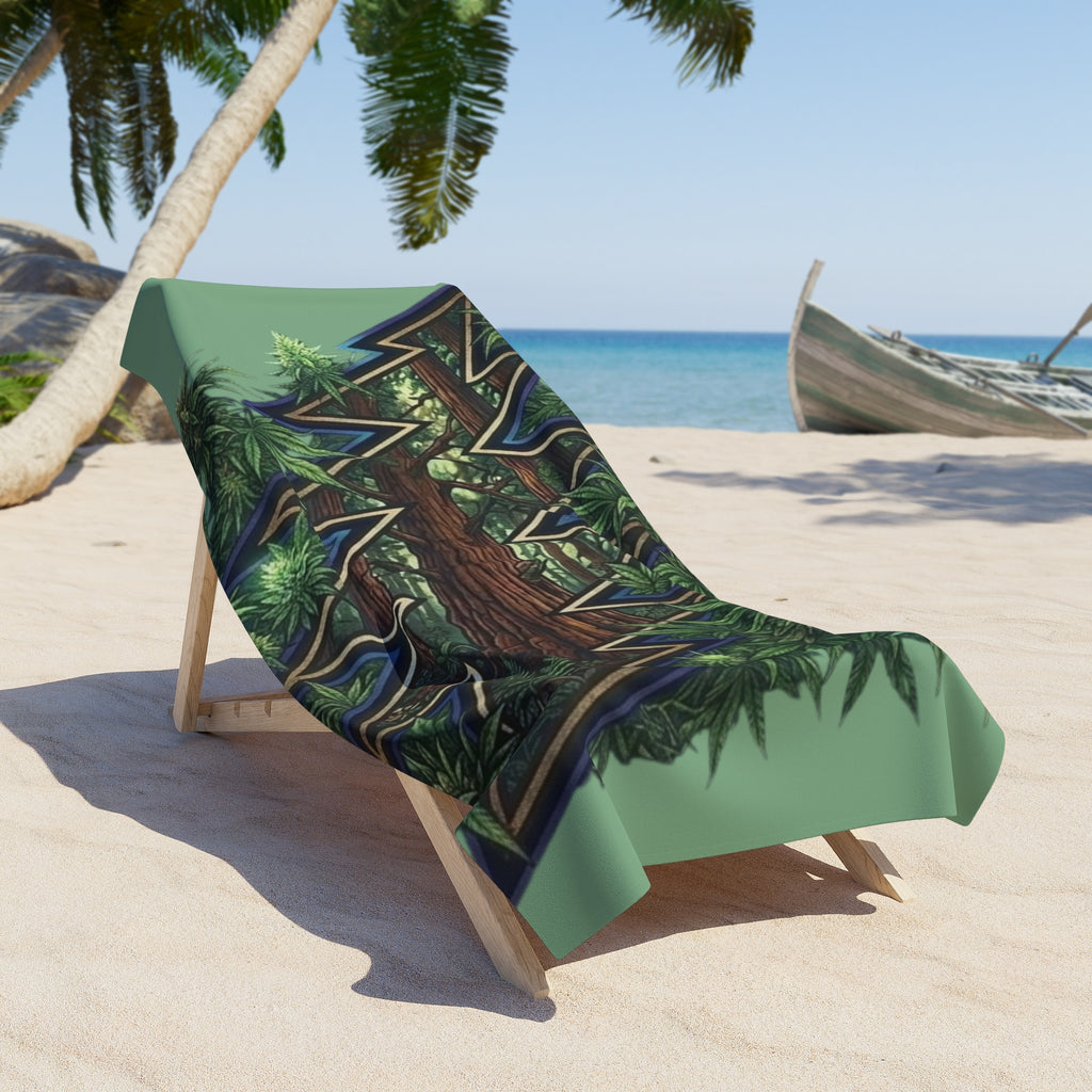 Grateful Dead Norcal Redwood  Tree Beach Towel | Forest Zigzag Design, gift for a deadhead
