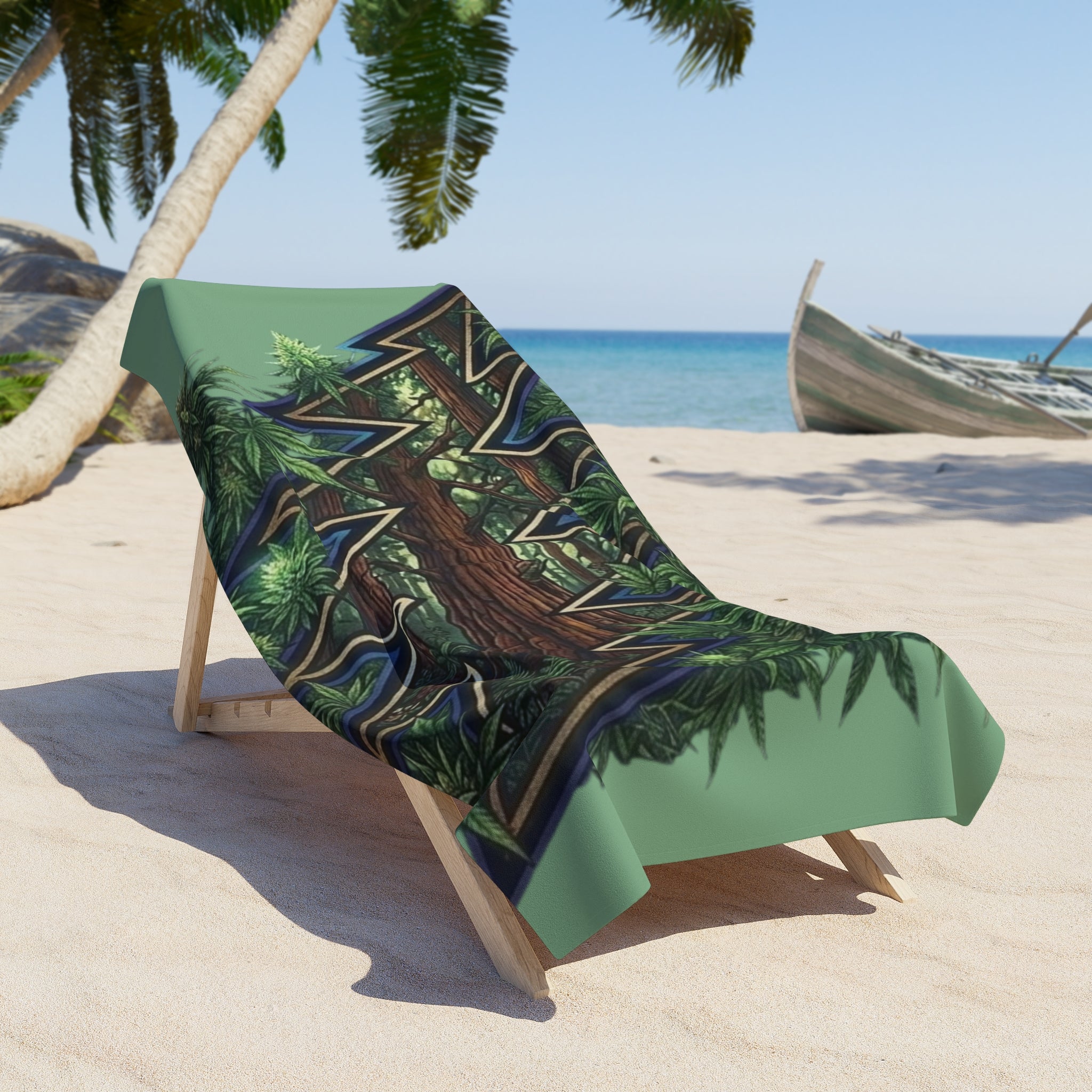Grateful Dead Norcal Redwood  Tree Beach Towel | Forest Zigzag Design, gift for a deadhead