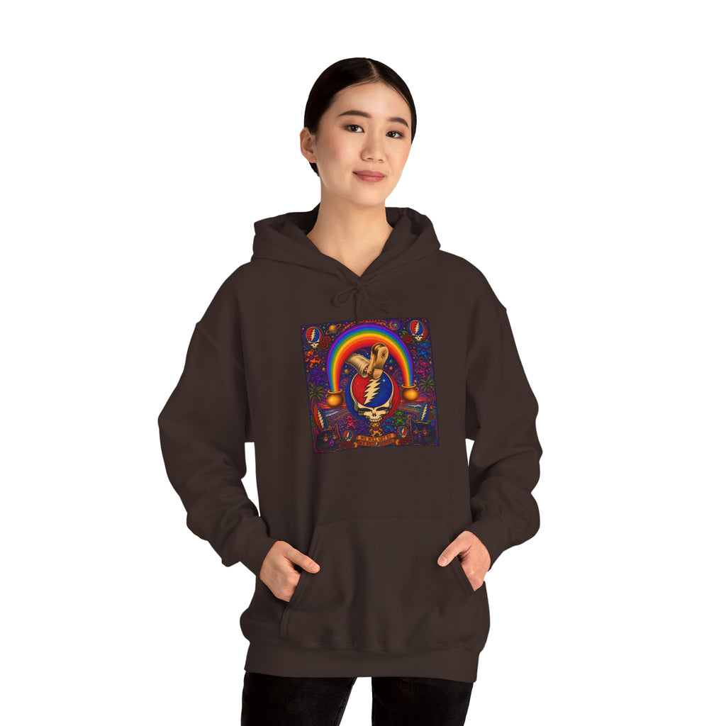 Psychedelic Grateful Dead  Hoodie | Rainbow Retro Rock Pullover