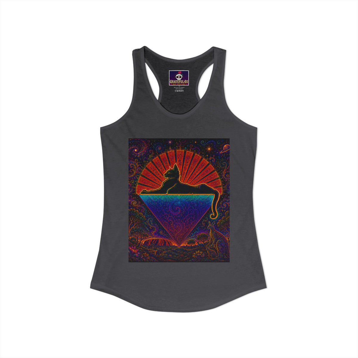 cats down under the stars Women's Ideal Racerback Tank, gift for deadhead, grateful dead inspired