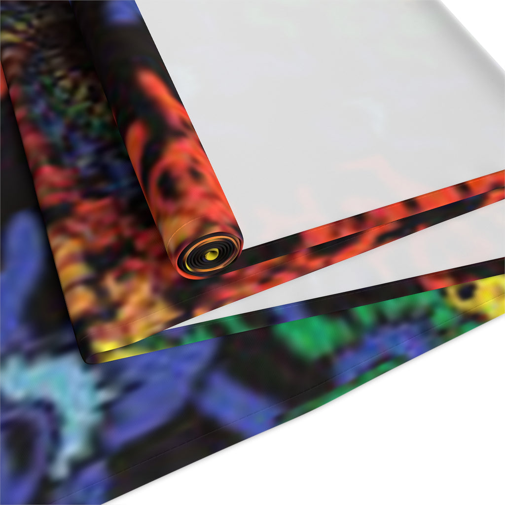 Grateful Dead Bear Rainbow Dancing Bears Table Runner | Psychedelic Spiral Cotton Poly, gift for a deadhead