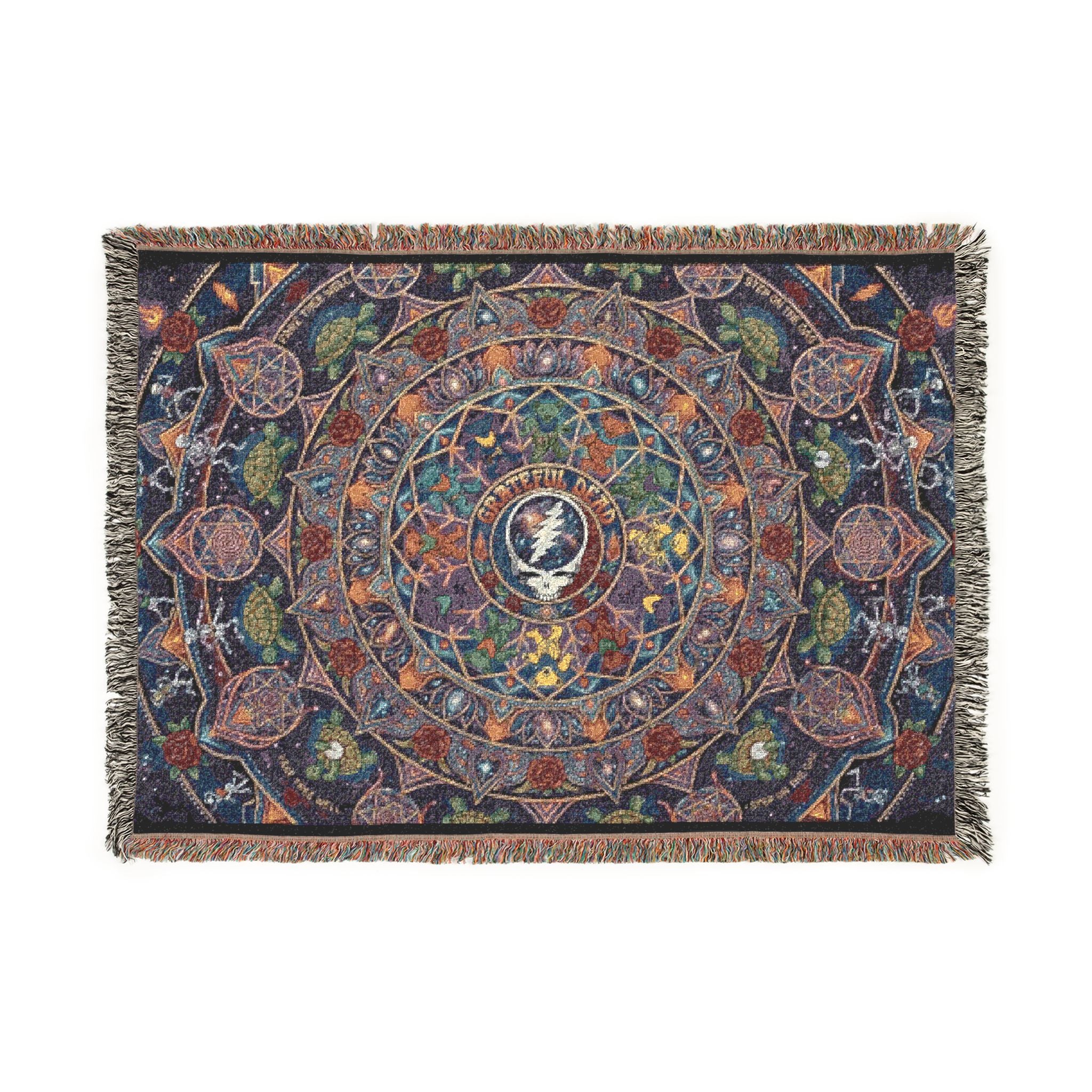 Psychedelic Mandala Grateful Dead  Woven Blanket | Colorful Kaleidoscope Throw