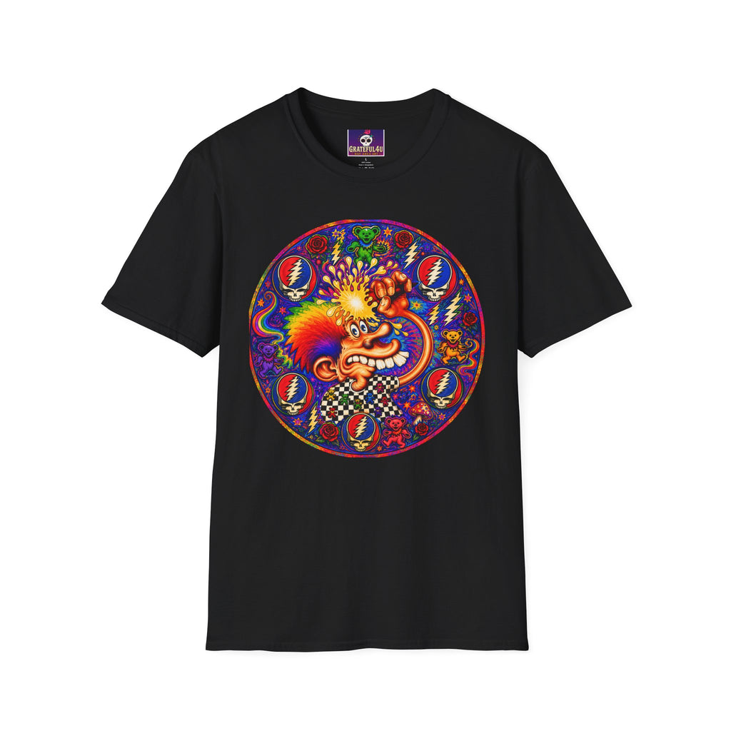 Psychedelic Grateful Dead T-Shirt | Retro Rainbow Skull Lightning