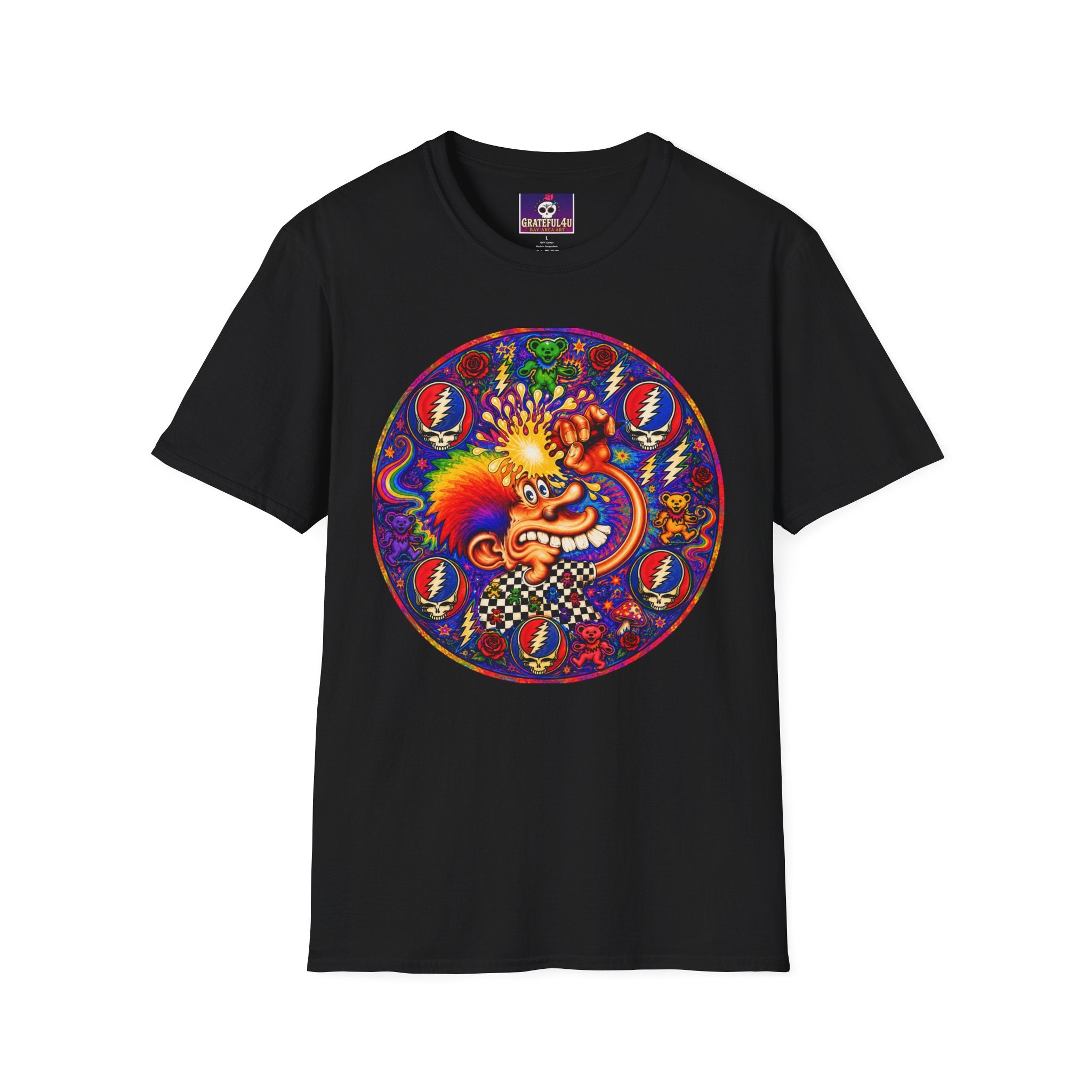 Psychedelic Grateful Dead T-Shirt | Retro Rainbow Skull Lightning