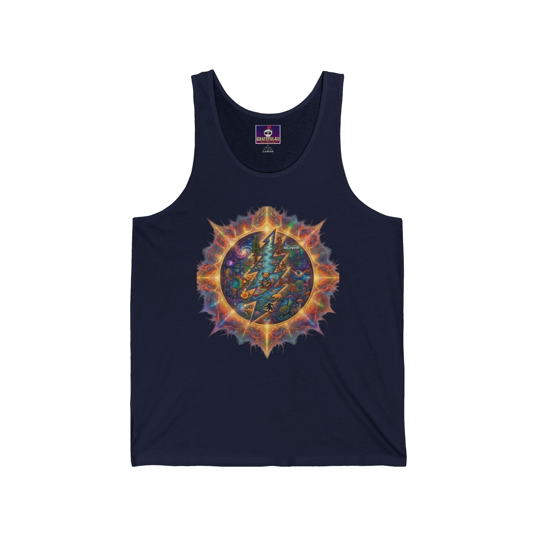 Psychedelic Lightning Bolt Sunburst Tank | Grateful Dead  Graphic Tank, gift for a deadhead, her, sister, mom