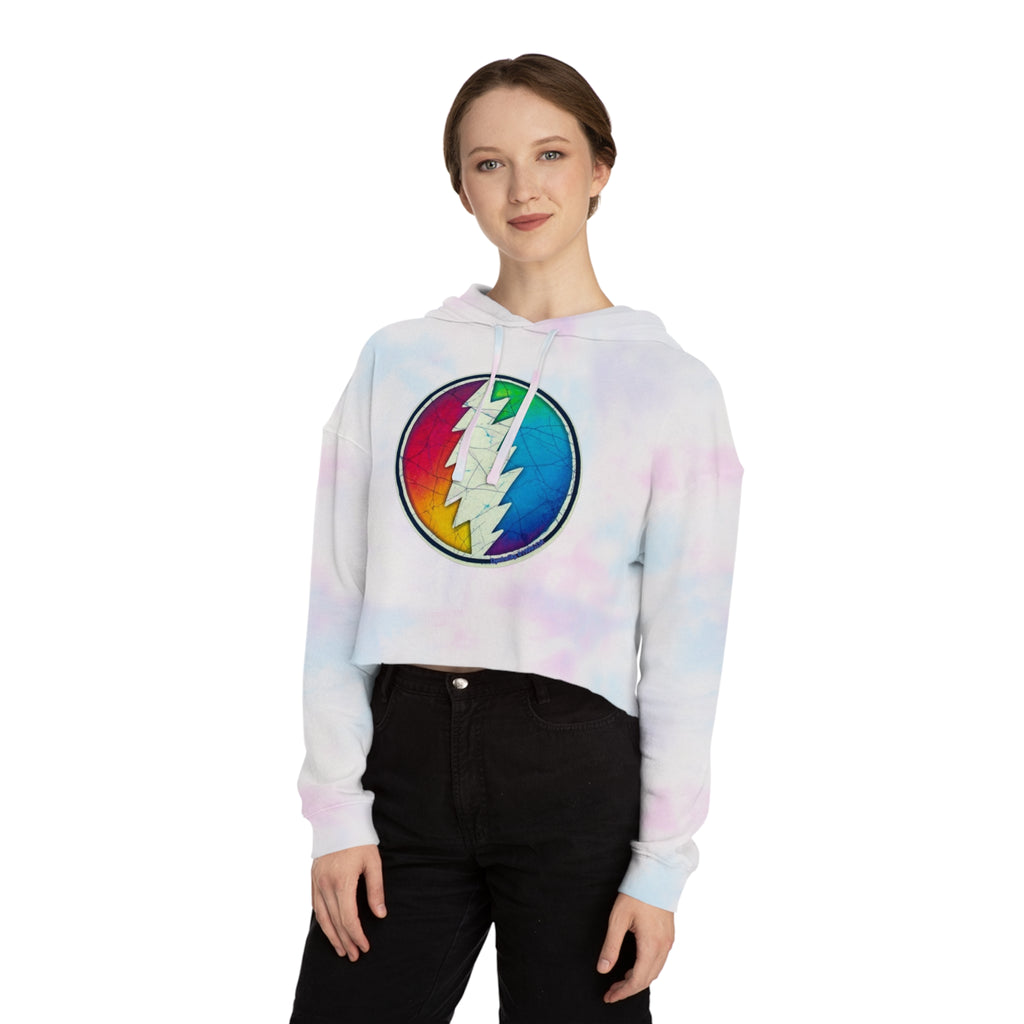 Grateful Dead Bears Cropped Hooded Sweatshirt | Vintage Band Hoodie