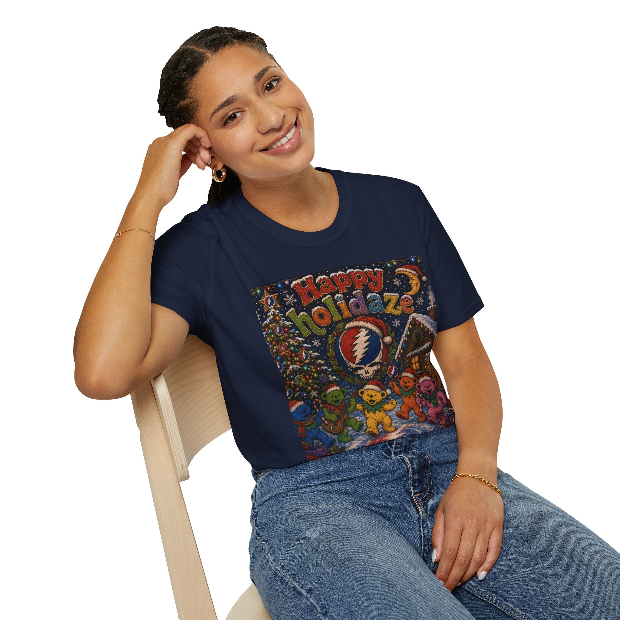 Happy Holidaze Grateful Dead Holiday T-Shirt | Steal Your Face Santa Christmas Tee