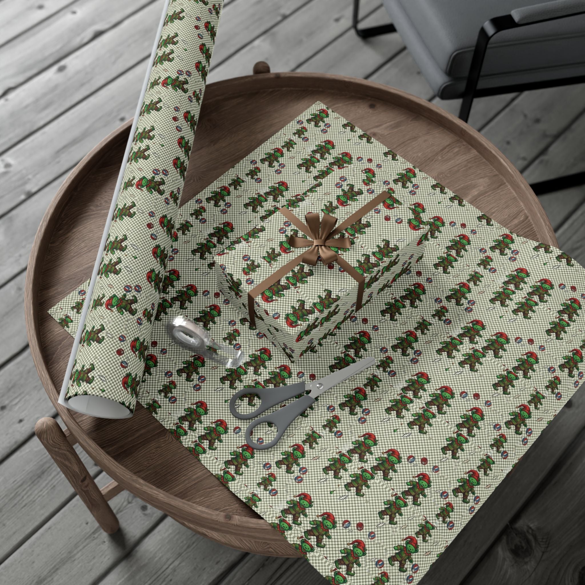 Grateful Dead Holiday Pattern Gift Wrap | Red Music Band Wrapping Paper