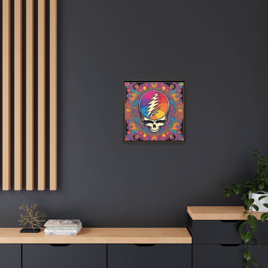 Psychedelic Lightning Skull Matte Canvas Framed | Grateful Dead Wall Art