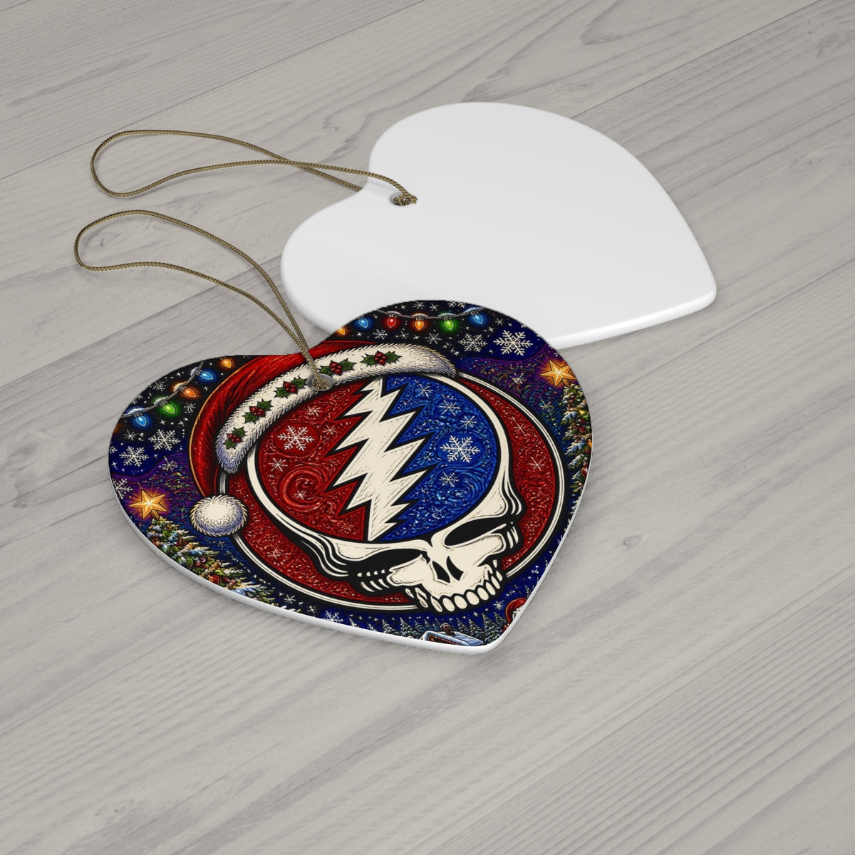 Grateful Dead Steal Your Face Skull Christmas Ornament | Ceramic Star