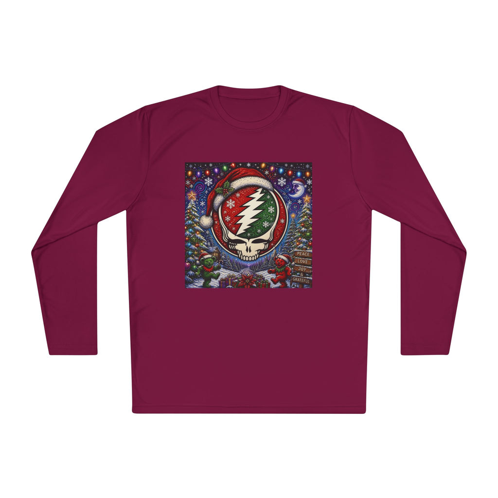 Grateful Dead, gift for a deadhead, Santa Steal Your Face Skull Long Sleeve Tee | Holiday Grateful Dead Tee