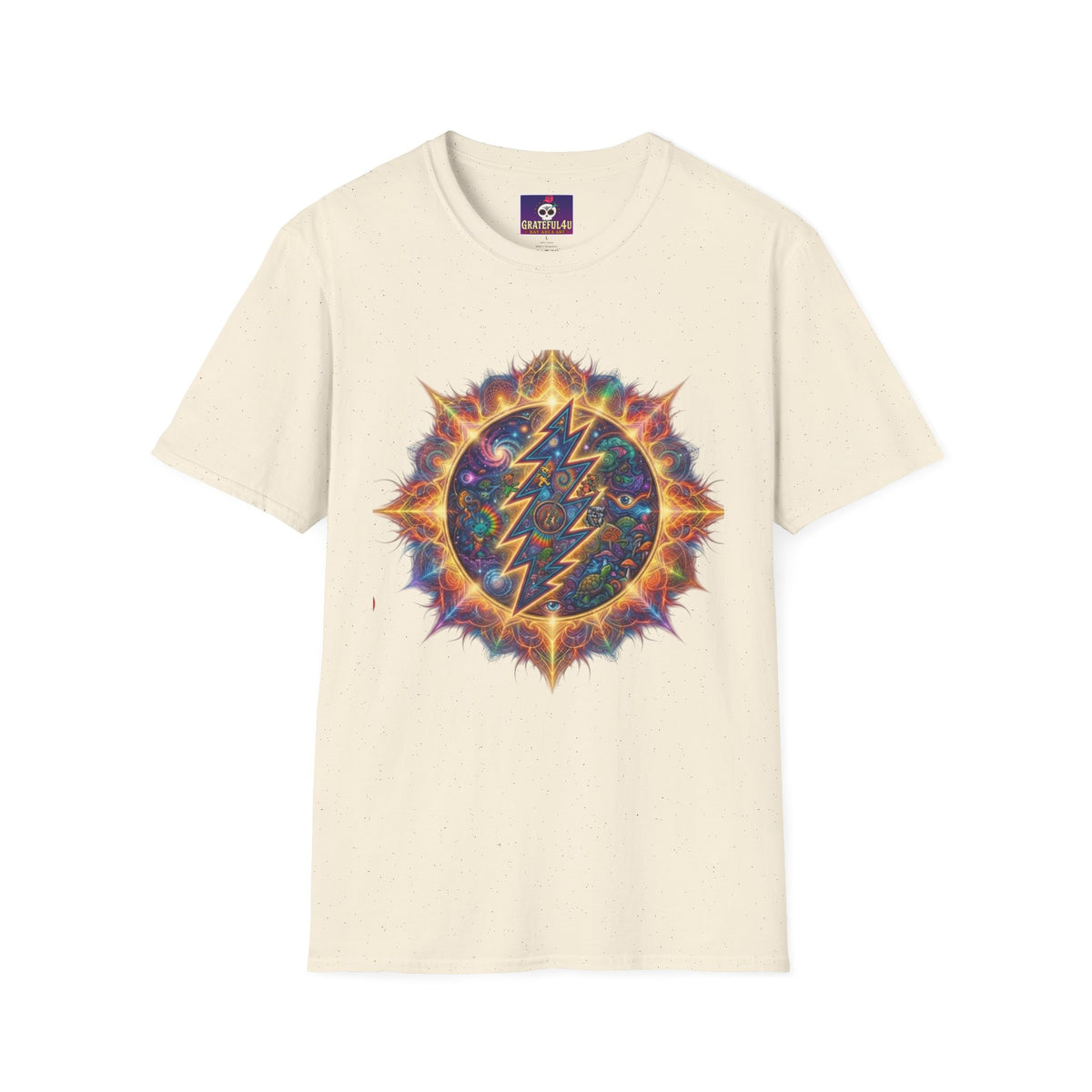 Psychedelic Lightning Mandala T-Shirt | Grateful Dead Inspired Hippie Tee