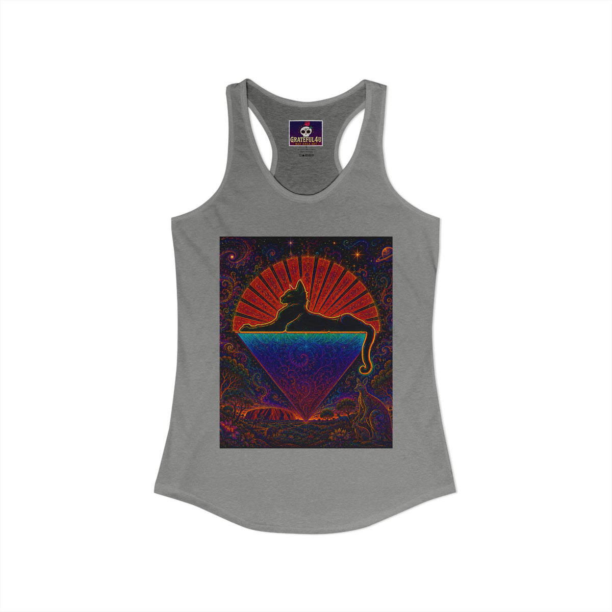 cats down under the stars Women's Ideal Racerback Tank, gift for deadhead, grateful dead inspired