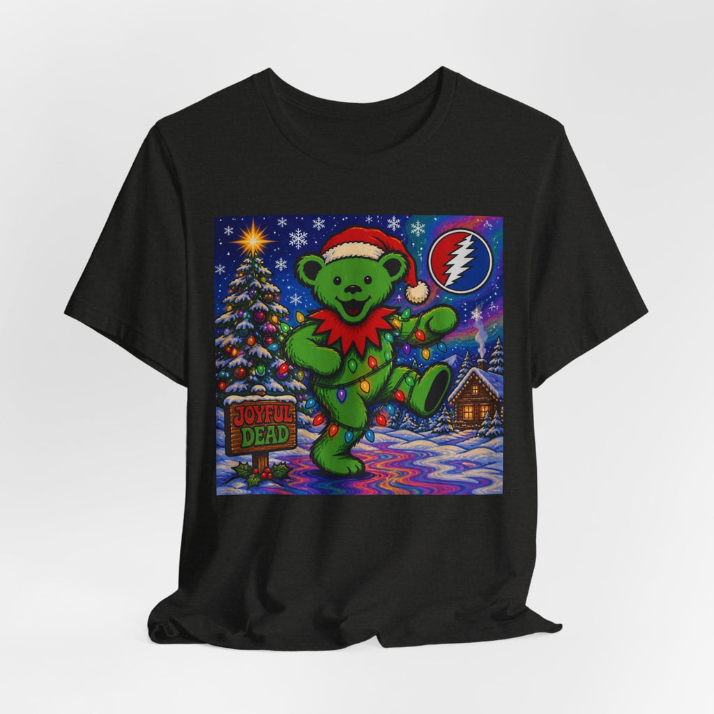 Gift for deadhead, her, him, Dancing Bear Christmas Grateful Dead Tee | Holiday Stealie Graphic