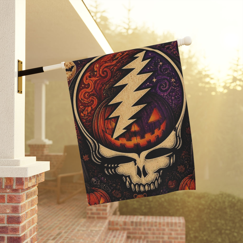 Jack O'Lantern Steal Your Face skull Garden flag | Halloween yard banner, Grateful Dead inspired