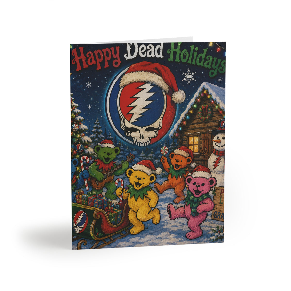 Grateful Dead Holiday Bears Greeting Cards