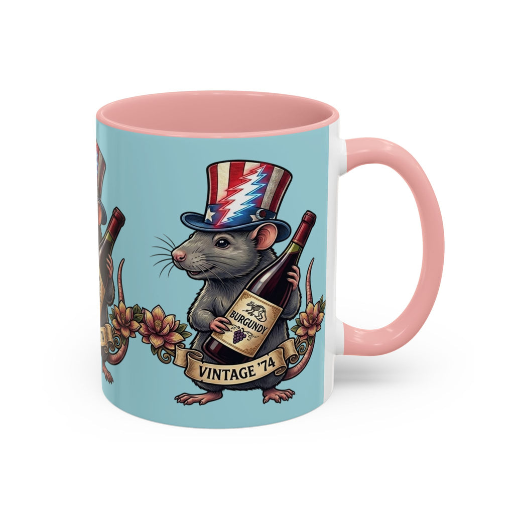 Grateful Dead Wharf rat  Accent Coffee Mug | Vintage '74 , gift for a deadhead dad, mom, friend, brother
