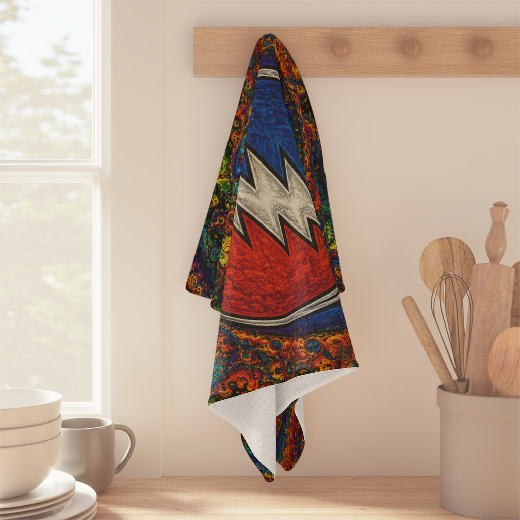 Steal Your Face Skull Microfiber Tea Towel | Psychedelic Grateful Dead Lightning Bolt