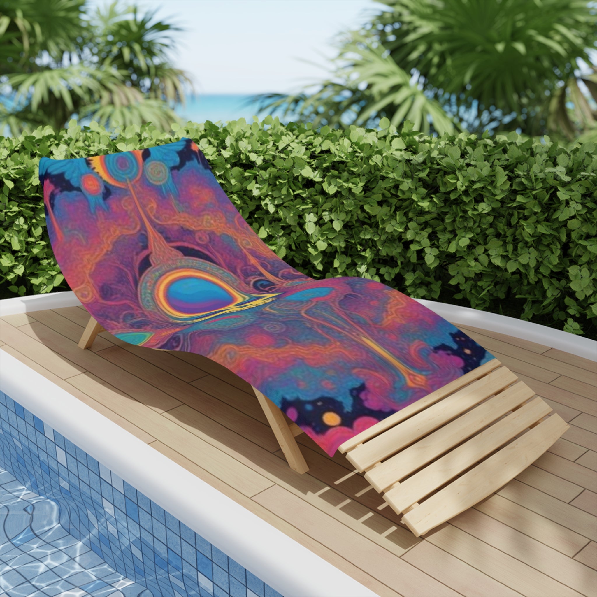 Psychedelic Skull Swirl Beach Towel | Colorful Cosmic Skull Beach Towel