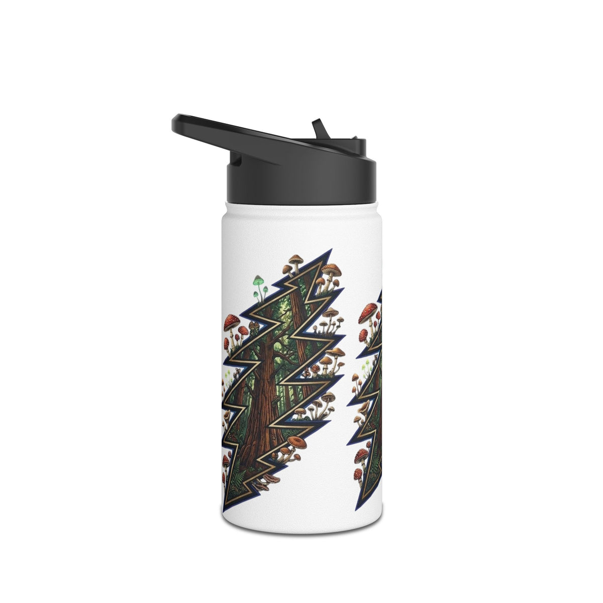Grateful Dead Woodland Mushroom Lightning Bolt Stainless Steel Water Bottle