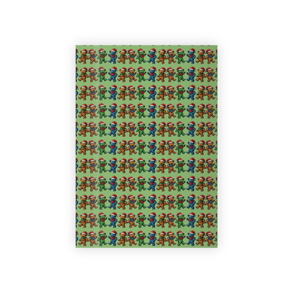 Dancing Gingerbread Pattern Gift Wrapping Paper Roll | Holiday Baking Theme, Grateful Dead inspired