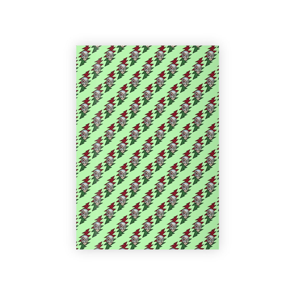 Retro Lightning Skull Pattern Gift Wrapping Paper Roll | 1pc, grateful dead, gift for a deadhead