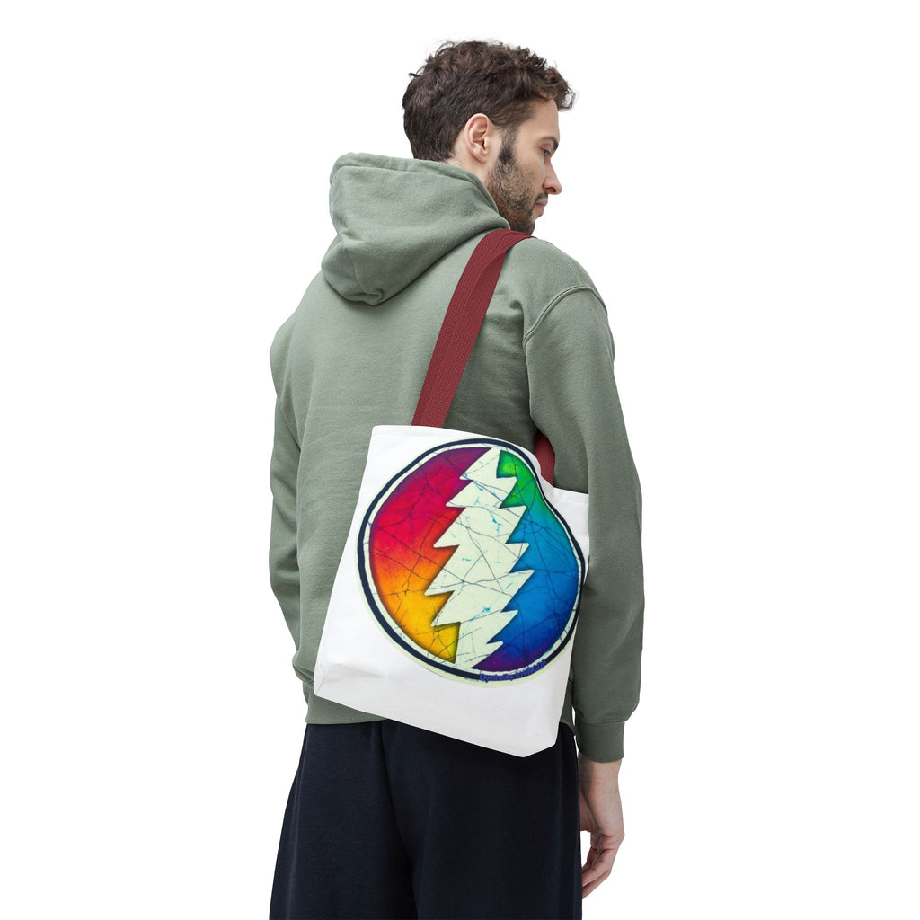 Rainbow Steal Your Face Tote Bag | Psychedelic Grateful Dead Circle