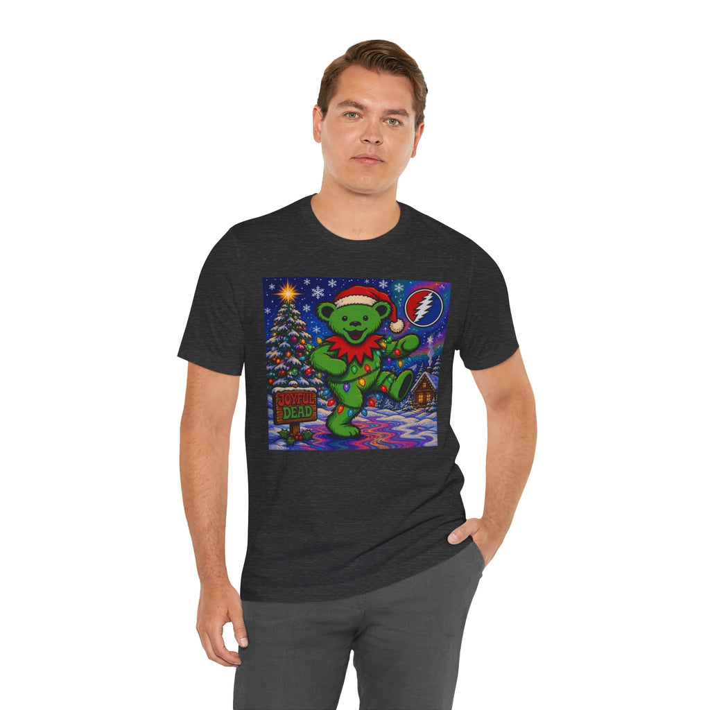 Gift for deadhead, her, him, Dancing Bear Christmas Grateful Dead Tee | Holiday Stealie Graphic